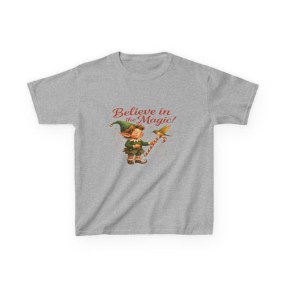Believe in the Magic Elf & Dino Christmas Kids Tee