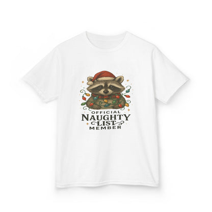 Naughty Raccoon Christmas Tee - Holiday Gift for Kids