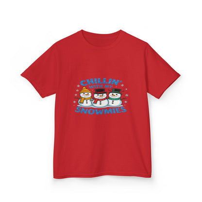 Chillin' with My Snowmies Christmas Tee - Kids Holiday Shirt