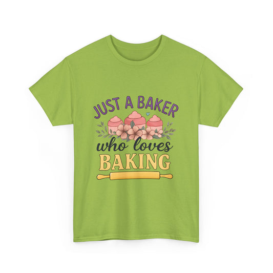 Baking Lover Tee with Cupcake and Rolling Pin Design
