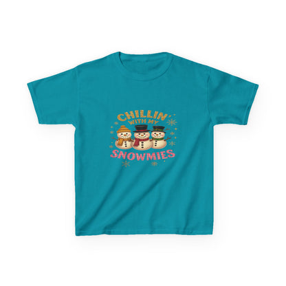 Chillin' with My Snowmies - Holiday Dinosaur Kids Tee