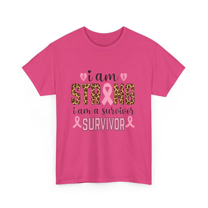 Strong Survivor Leopard Print Breast Cancer Tee