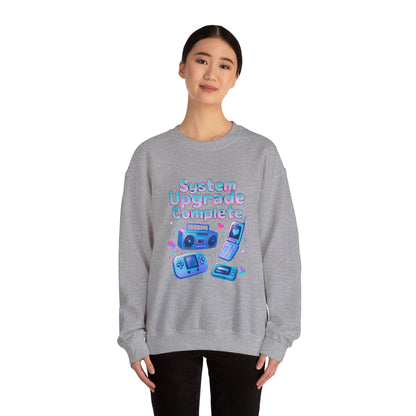 Crewneck Sweatshirt — "System Upgrade Complete" Retro Gaming Graphic