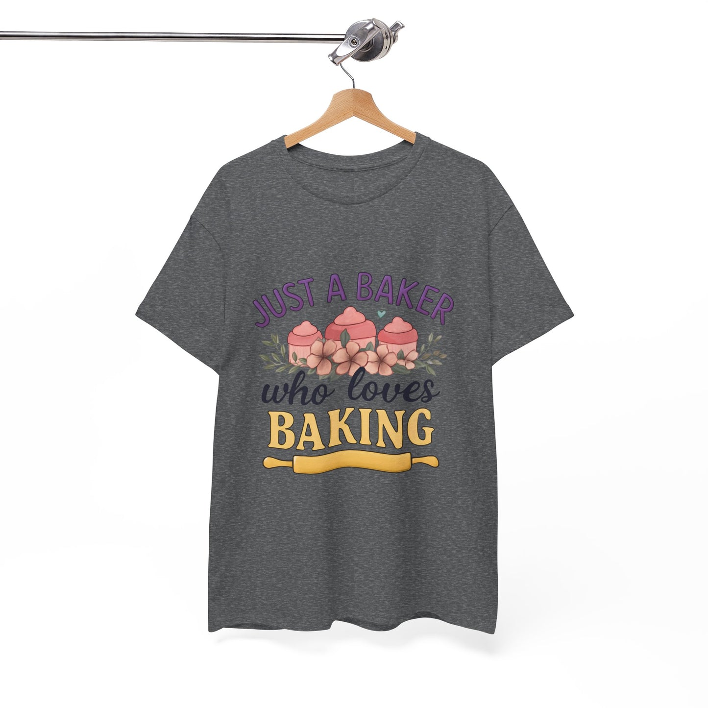 Baking Lover Tee with Cupcake and Rolling Pin Design