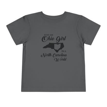 Toddler Tee Ohio Girl in North Carolina World Design Shirt