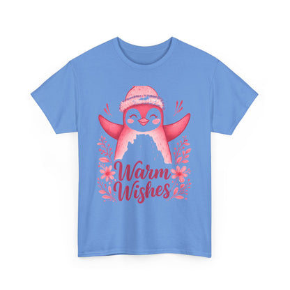 Warm Wishes Pink Penguin Tee - Holiday Tee