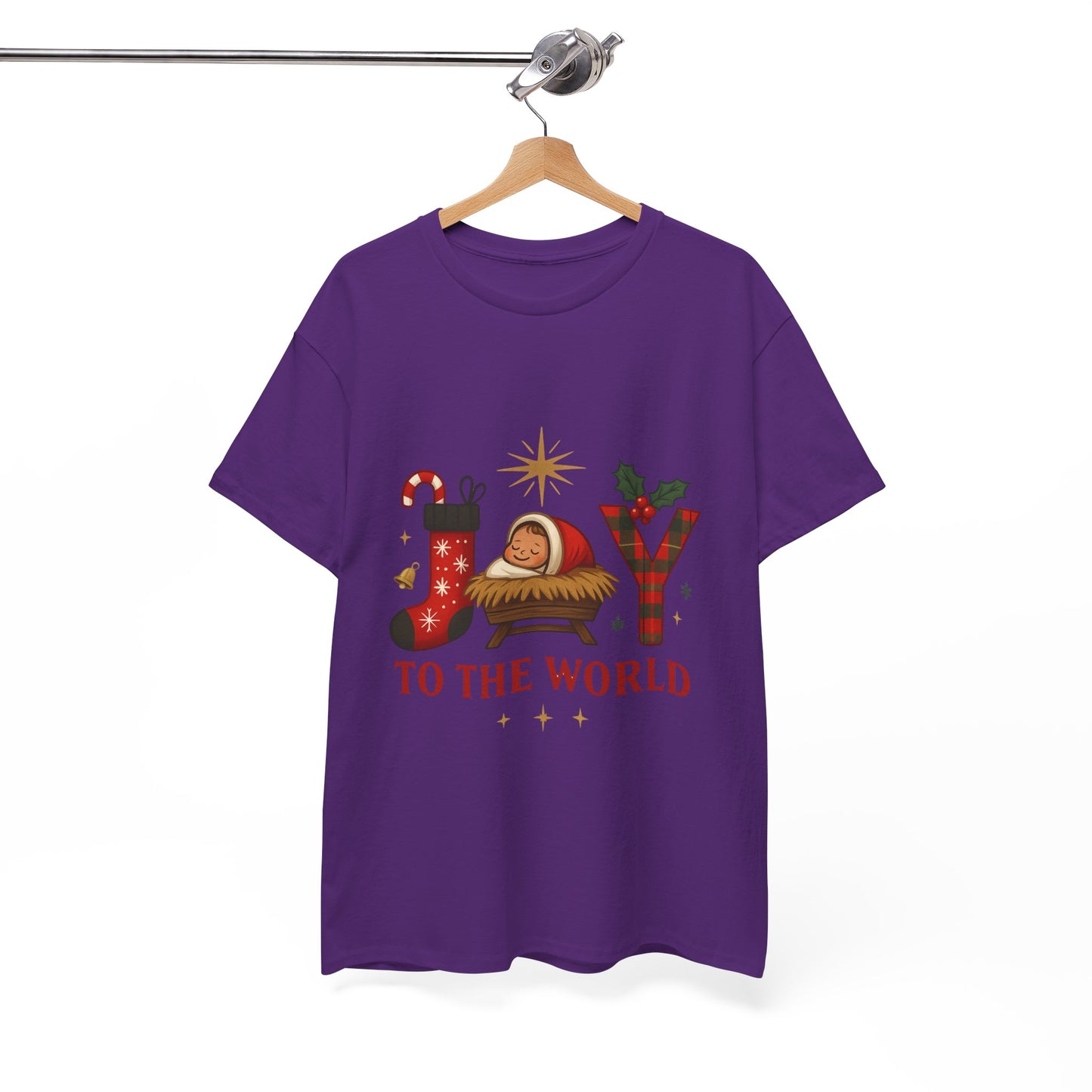 Christmas Joy Unisex Tee with Baby Jesus Illustration