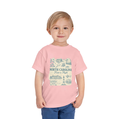 Toddler Tee - NC Landmarks Vintage First in Flight Design