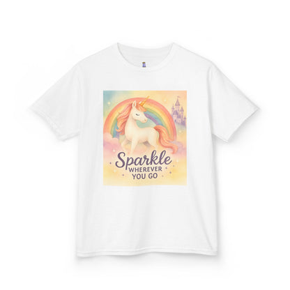 Kids Tee sprinkle where ever you go unicorn in the clouds