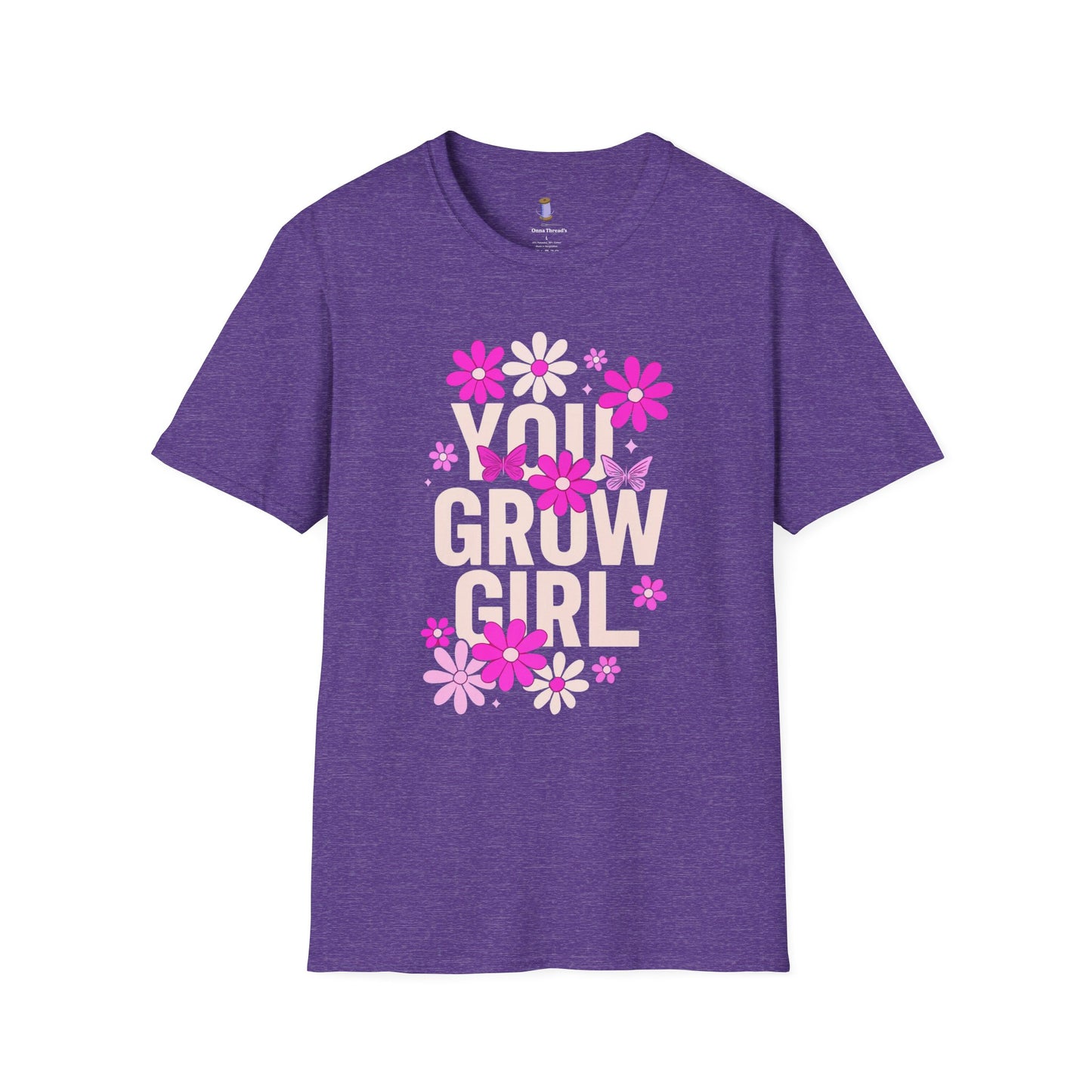Floral Grow Girl T-Shirt, Cute Graphic Tee, Gift for Plant Lovers, Spring Fashion, Nature Lover Apparel