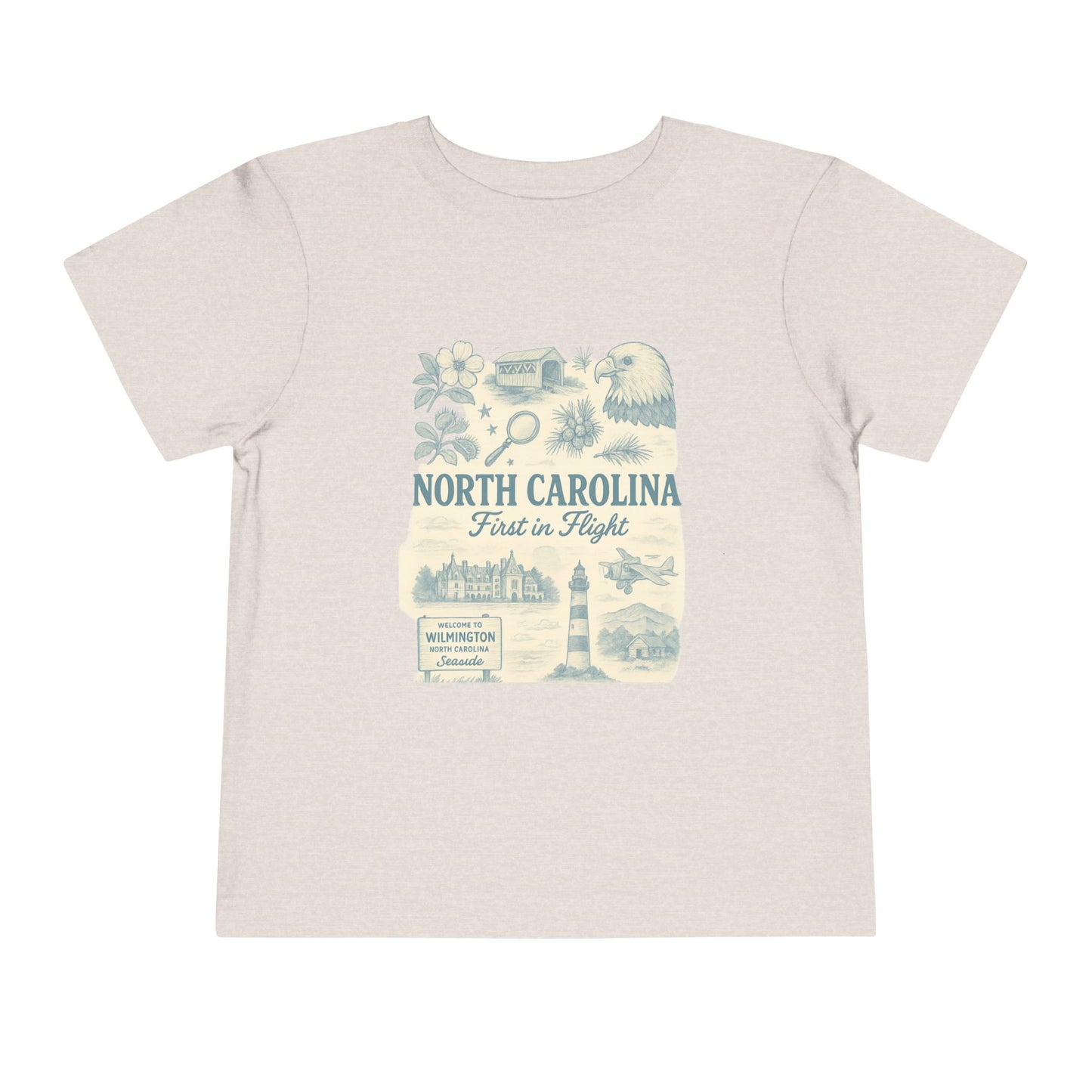 Toddler Tee - NC Landmarks Vintage First in Flight Design