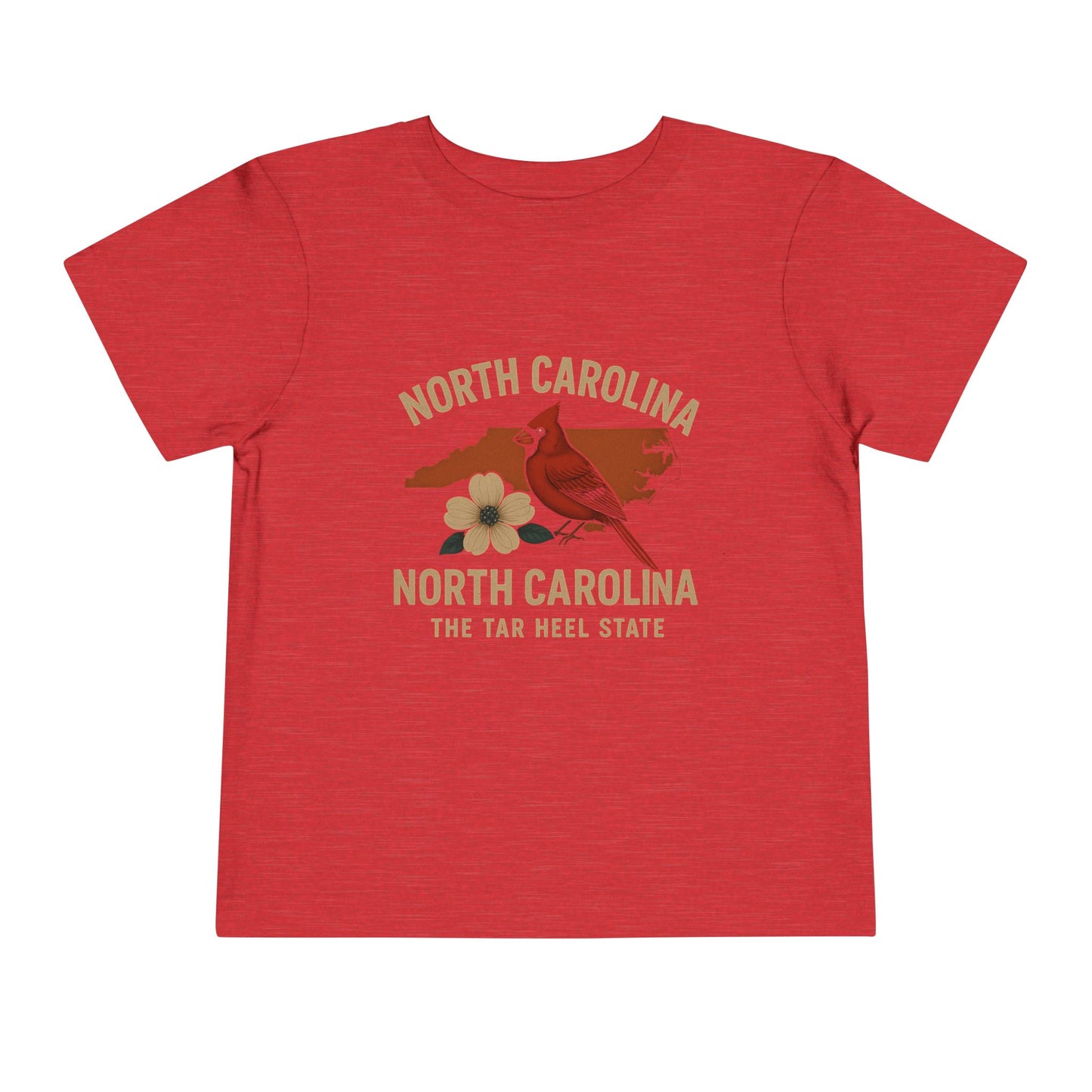 Toddler Tee - NC Cardinal and Dogwood Flower Design