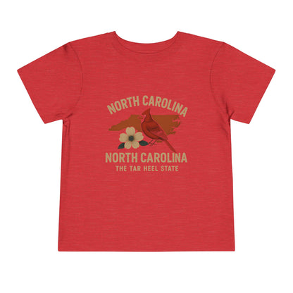 Toddler Tee - NC Cardinal and Dogwood Flower Design
