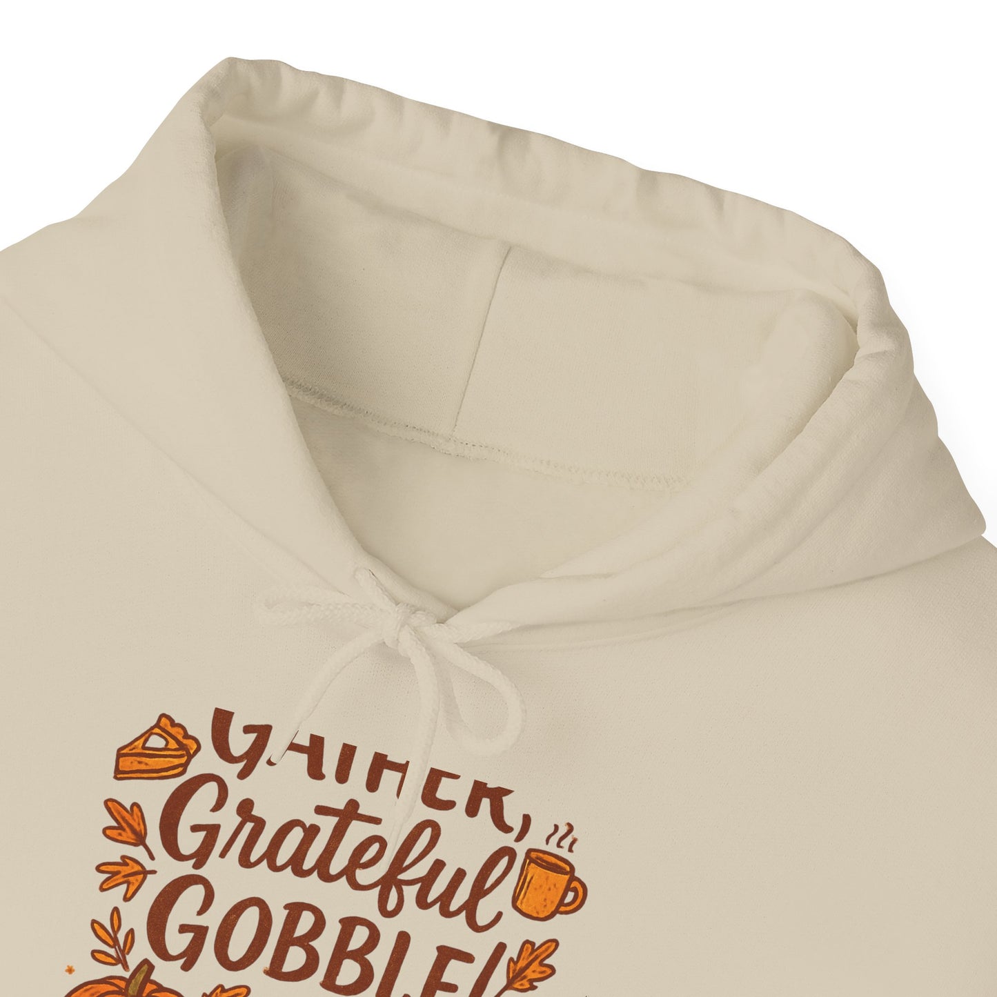Thankful Grateful Gobble Thanksgiving Hoodie — Cozy Fall Turkey Sweatshirt