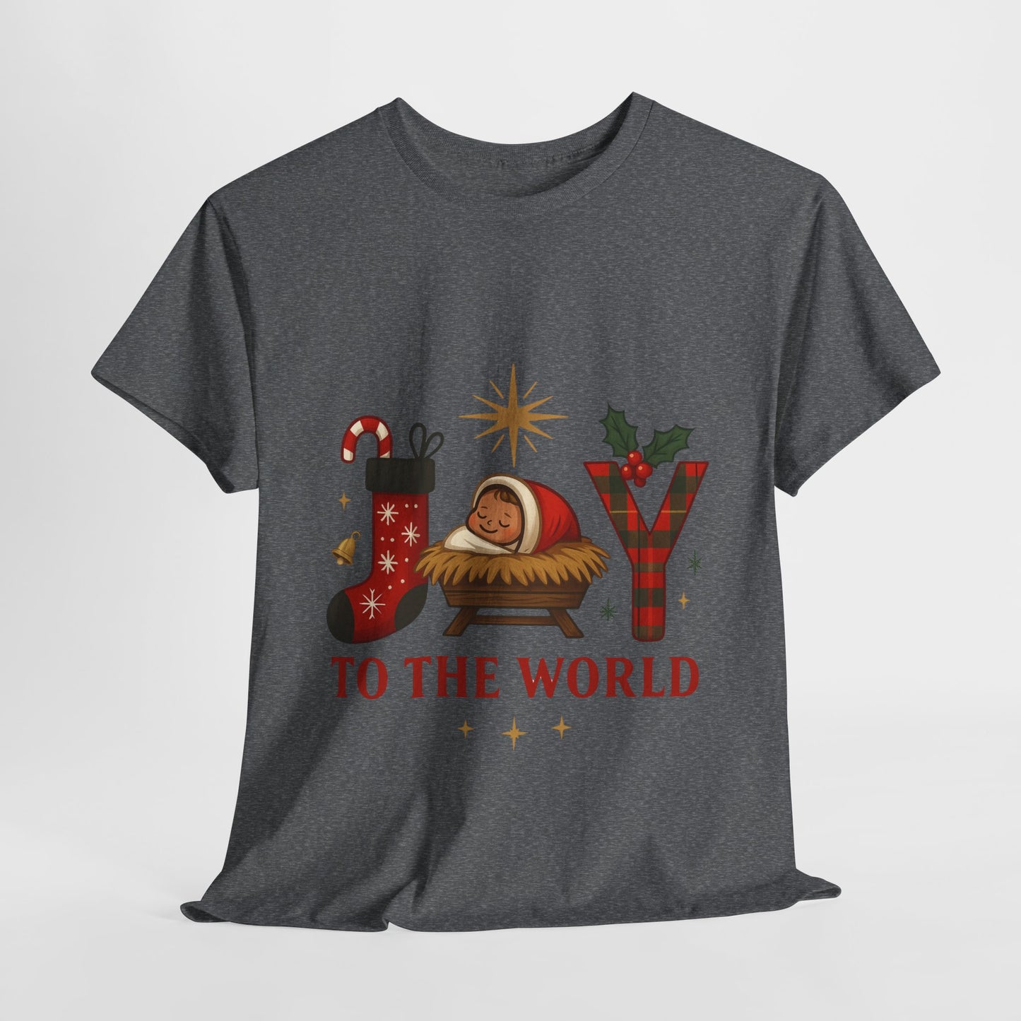 Christmas Joy Unisex Tee with Baby Jesus Illustration