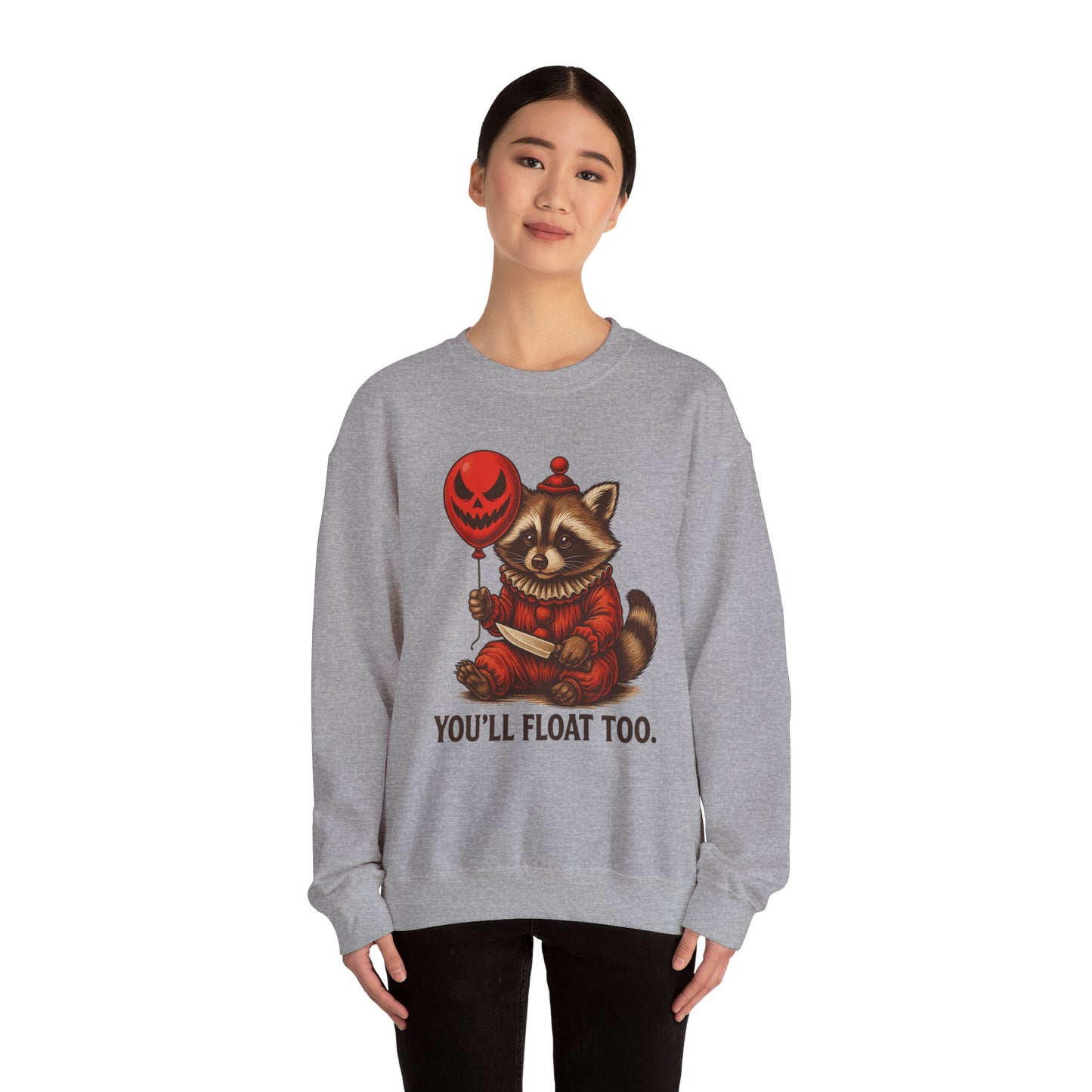 Creepy Clown Raccoon Halloween Sweatshirt