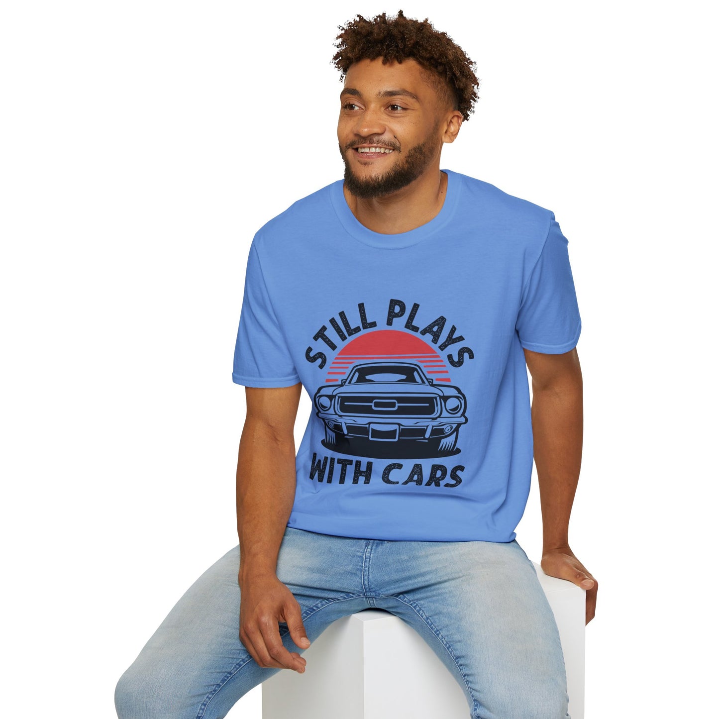 Retro Car Enthusiast T-Shirt, Still Plays with Cars Tee, Gift for Men, Vintage Auto Lover Shirt, Casual Wear, Birthday Present