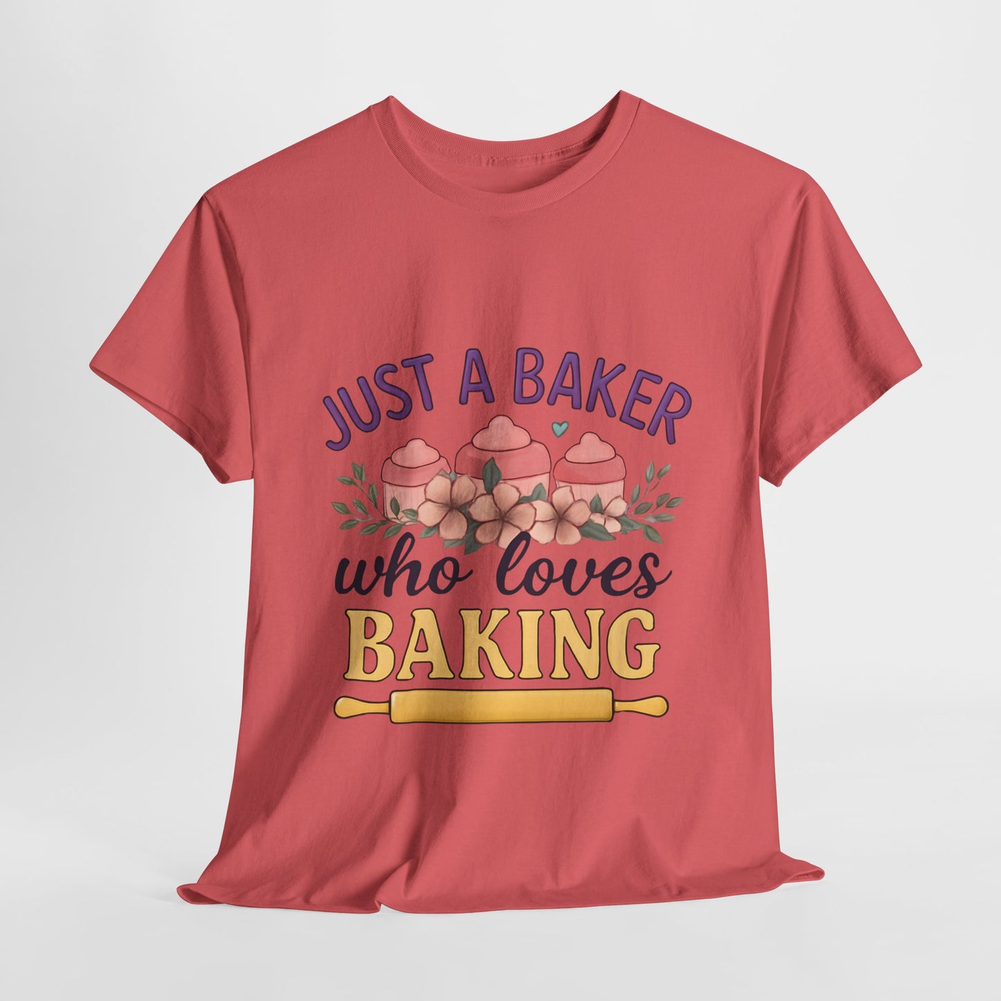 Baking Lover Tee with Cupcake and Rolling Pin Design