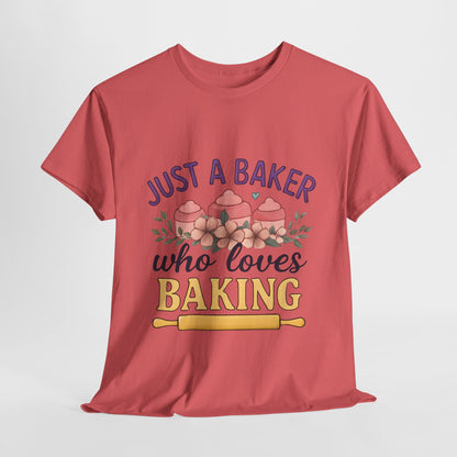 Baking Lover Tee with Cupcake and Rolling Pin Design