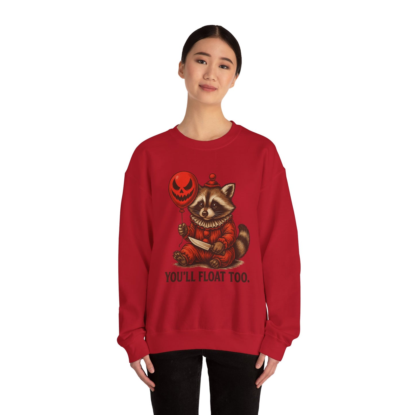 Creepy Clown Raccoon Halloween Sweatshirt
