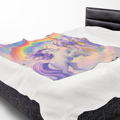 Unicorn Fantasy Plush Blanket, Cozy Kids Blanket, Dreamy Nursery Decor, Magical Gift for Birthdays, Rainbow Blanket for Girls