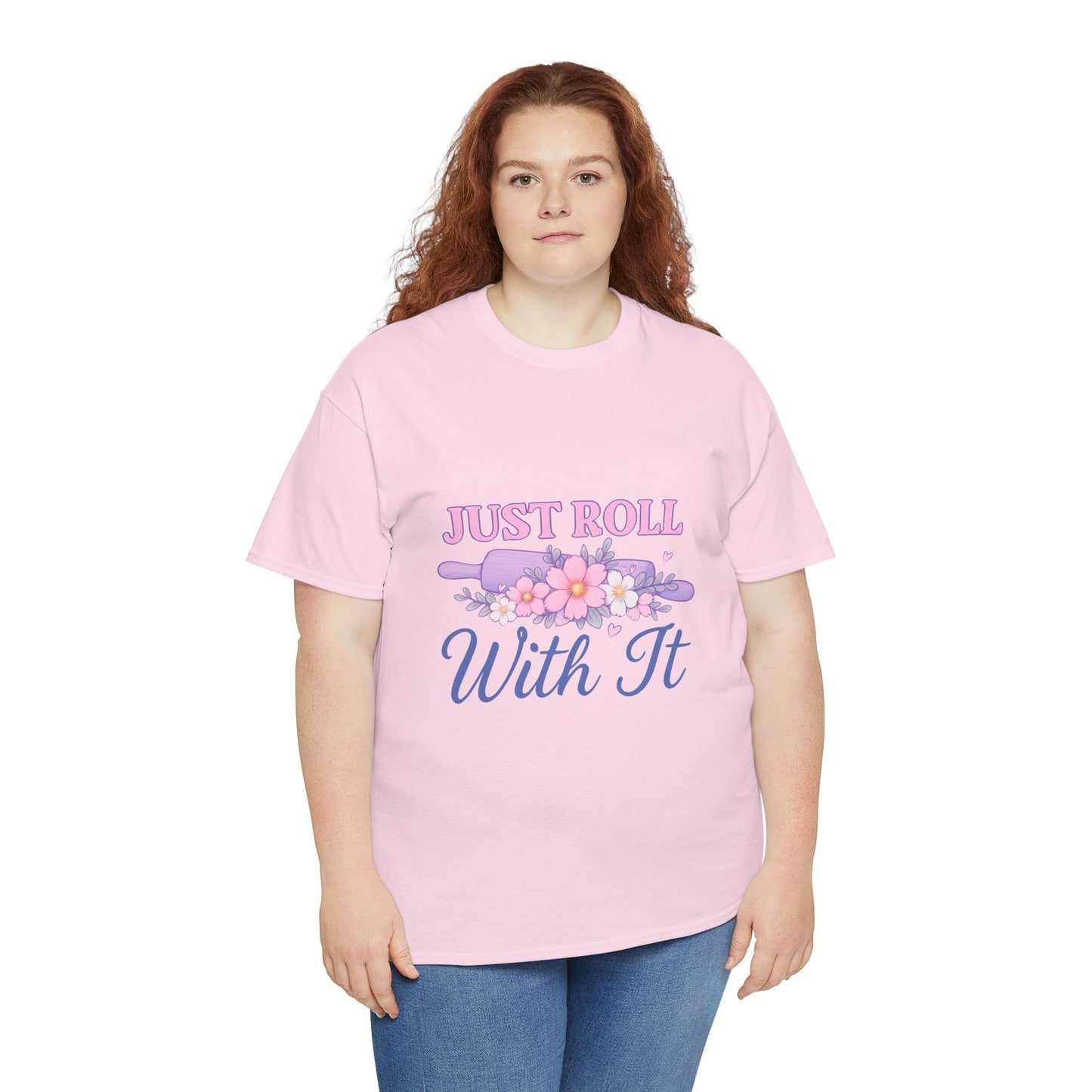 Floral Tee 'Just Roll With It'