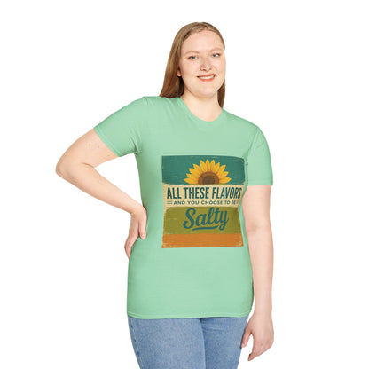 Sunflower Salty T-Shirt: Unisex Softstyle Tee for Sunshine Lovers, Casual Wear, Birthday Gift, Summer Vibes, Relaxed Style
