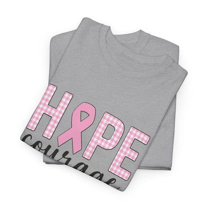 Hope, Courage & Strength Pink Ribbon Awareness Tee