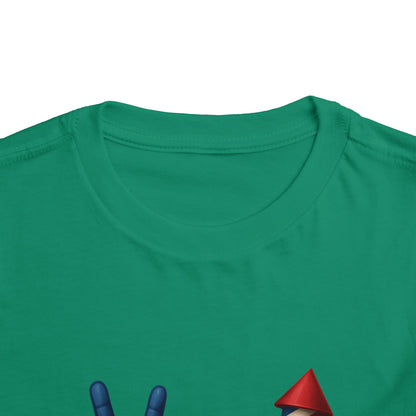 4th of July Peace & Heart Tee: Patriotic Toddler Shirt
