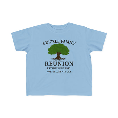 Personalized Grizzle Family Reunion Toddler Tee, Kid's Cotton T-Shirt, Children's Family Gathering Shirt, Custom Family Tee, Kids Event Shirt