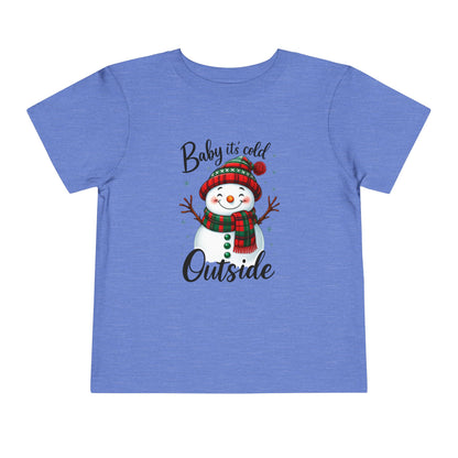 Baby It's Cold Outside Snowman Toddler Christmas Tee