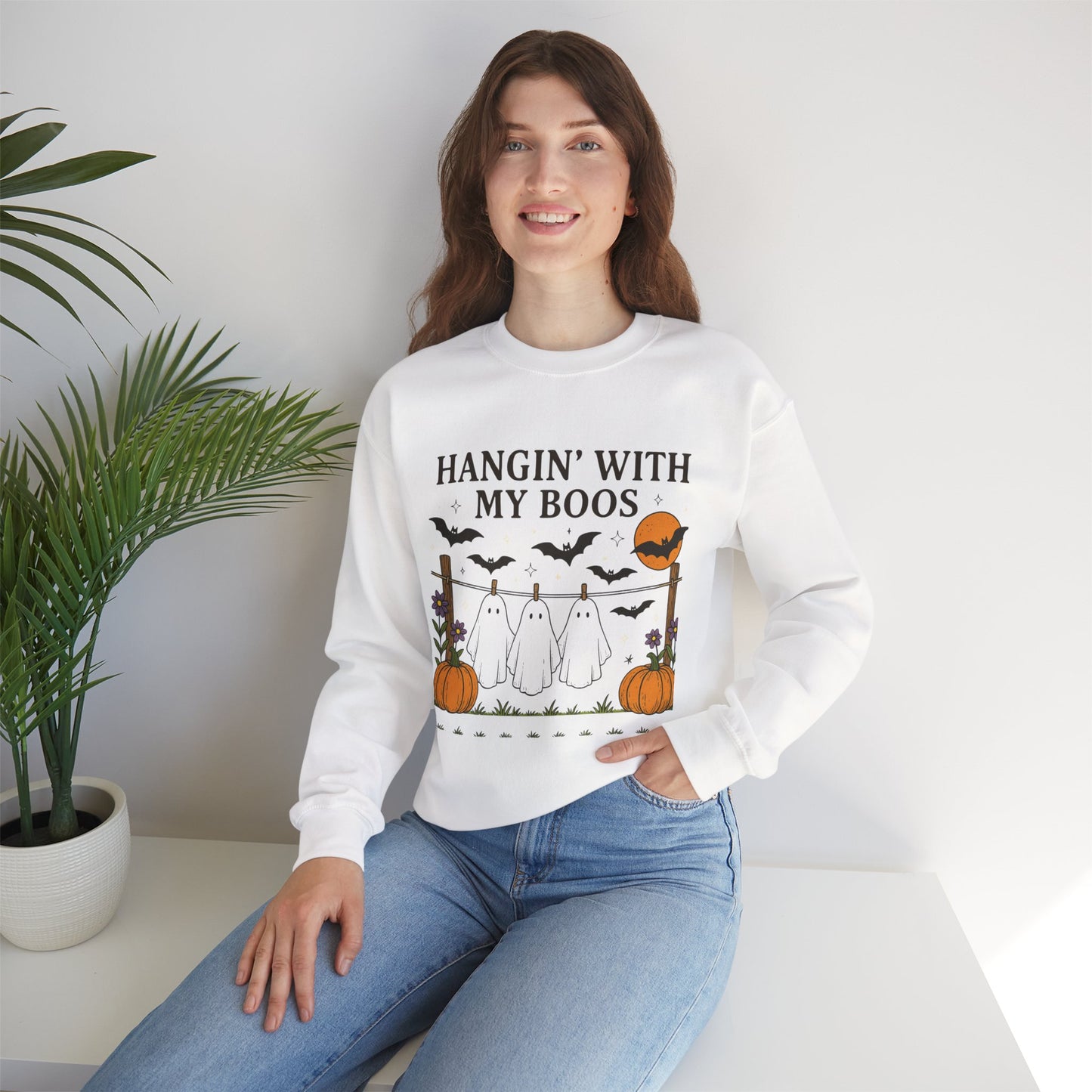 Hangin' With My Boos Halloween Crewneck Sweatshirt