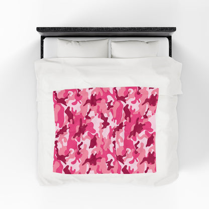 Pink Camo Plush Blanket - Cozy Throw for Girls, Kids, Bedroom Decor, Soft Blanket for Gift Giving, Snuggly Comforter