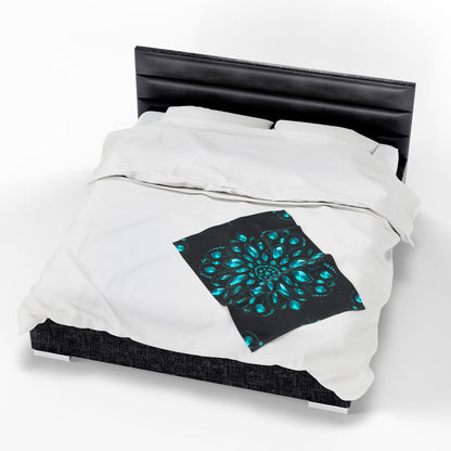 Luxe Velveteen Plush Blanket - Cozy Home Decor, Mandala Design, Gift for Her, Perfect for Winter, Soft Throw Blanket