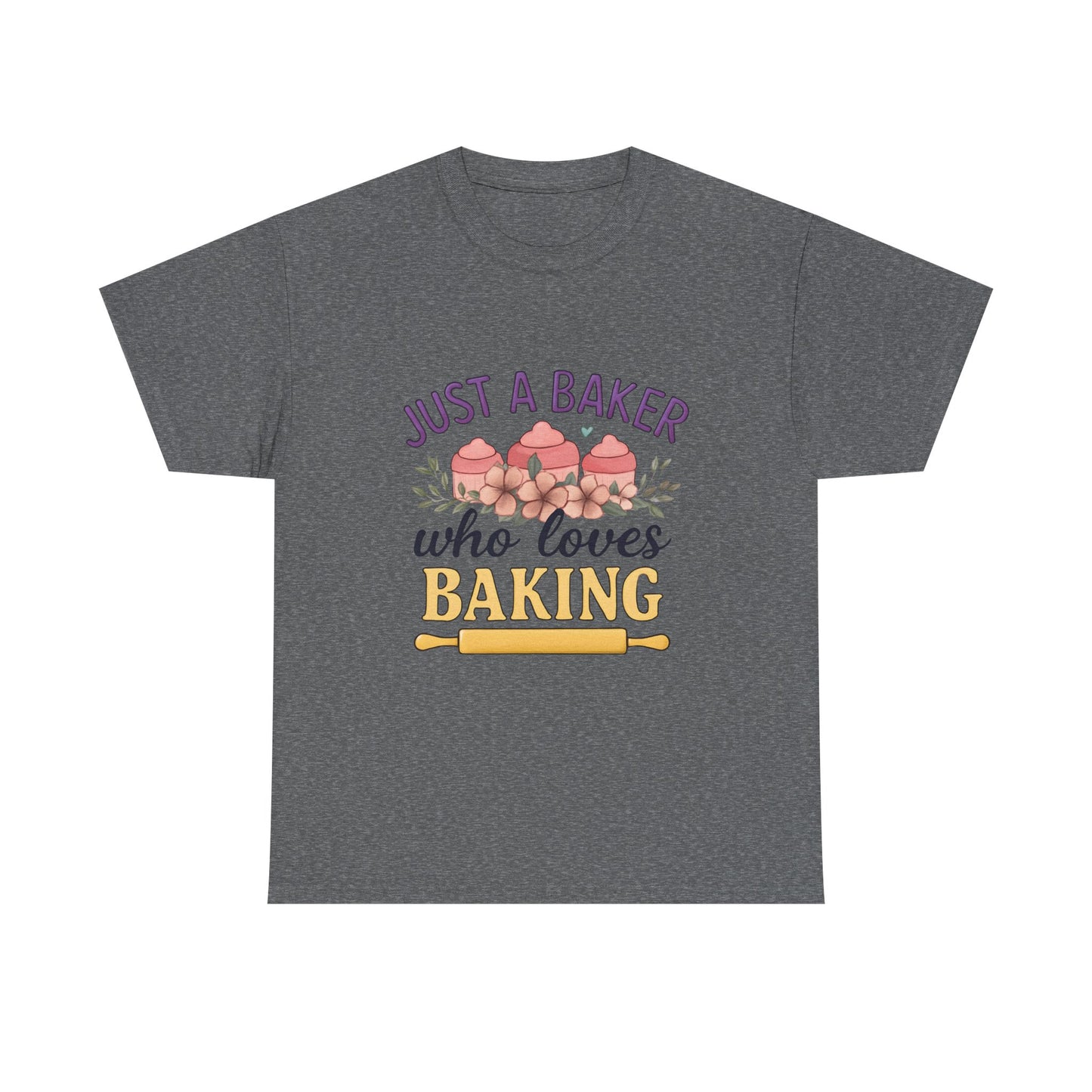 Baking Lover Tee with Cupcake and Rolling Pin Design