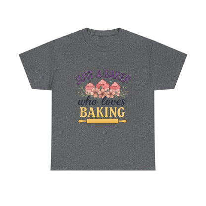Baking Lover Tee with Cupcake and Rolling Pin Design