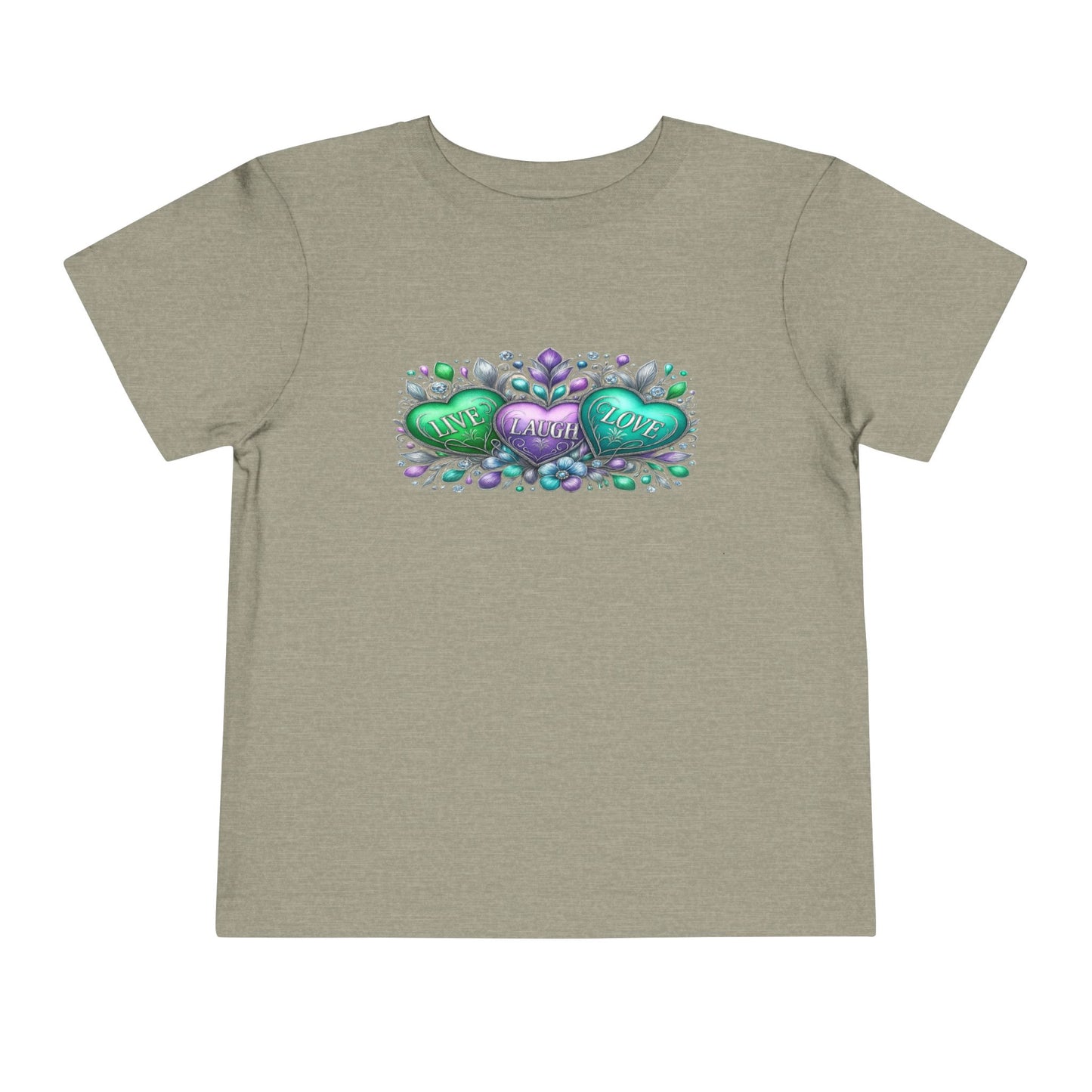 Toddler Tee Live Laugh Love Floral Design