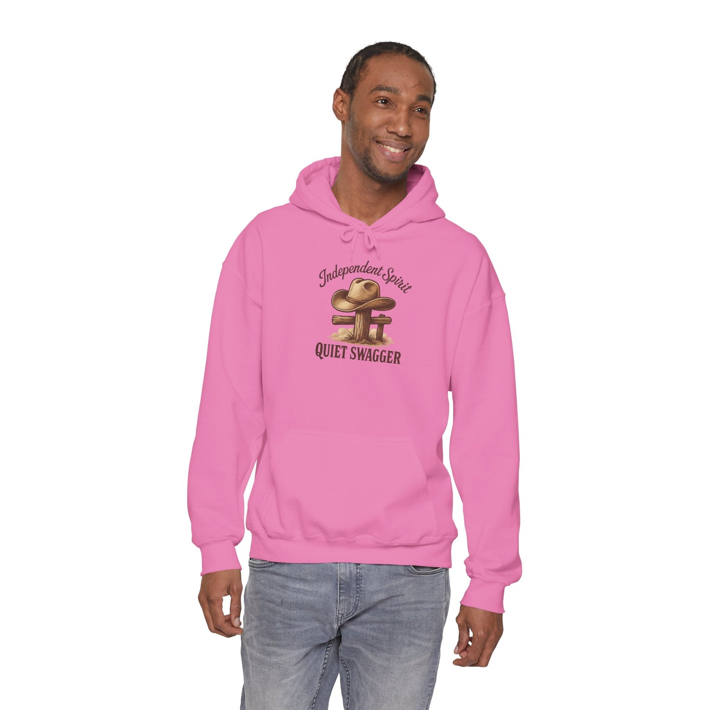 Quiet Swagger Hoodie – "Independent Spirit" Cowboy Hat Graphic Pullover