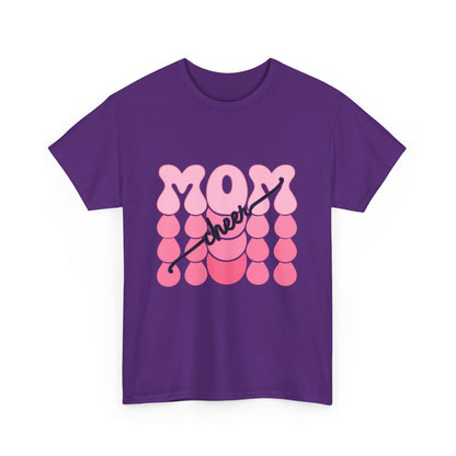 MOM Cheer – Pink Bubble Letter Spirit Tee