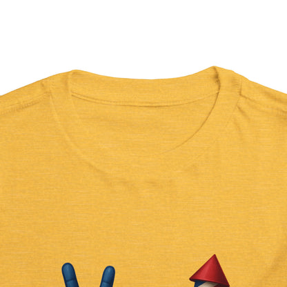 4th of July Peace & Heart Tee: Patriotic Toddler Shirt