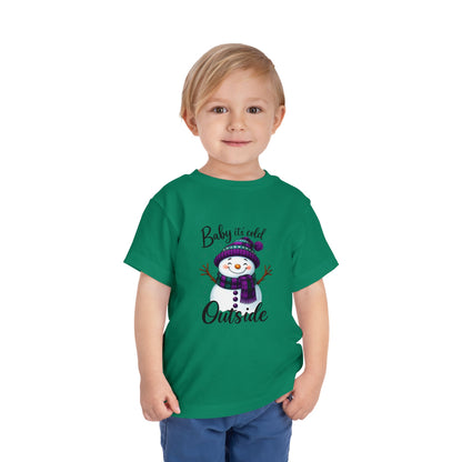 Baby It's Cold Outside Snowman Toddler Christmas Tee