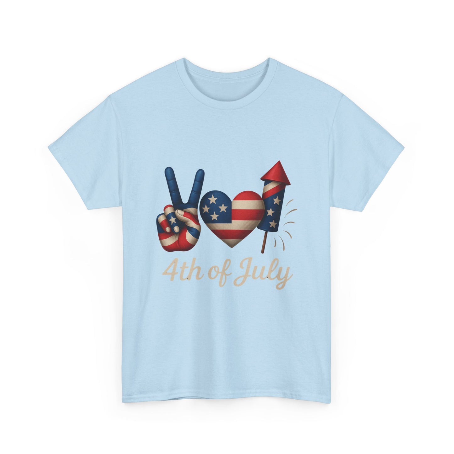 Peace Love Fireworks Tee – Patriotic 4th of July Shirt