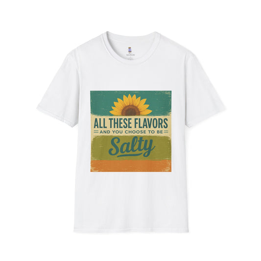 Sunflower Salty T-Shirt: Unisex Softstyle Tee for Sunshine Lovers, Casual Wear, Birthday Gift, Summer Vibes, Relaxed Style