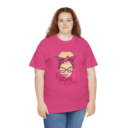Hope Love Pink Ribbon Tee - Breast Cancer Awareness