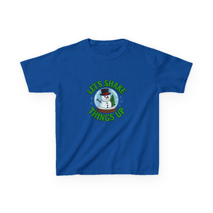 Snowman Dino Globe Kids Christmas Tee