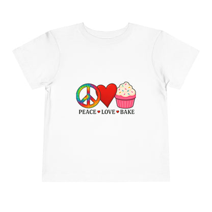 Peace Love Bake Toddler Christmas Tee