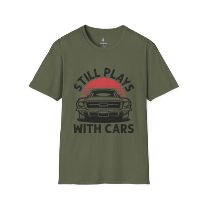 Retro Car Enthusiast T-Shirt, Still Plays with Cars Tee, Gift for Men, Vintage Auto Lover Shirt, Casual Wear, Birthday Present