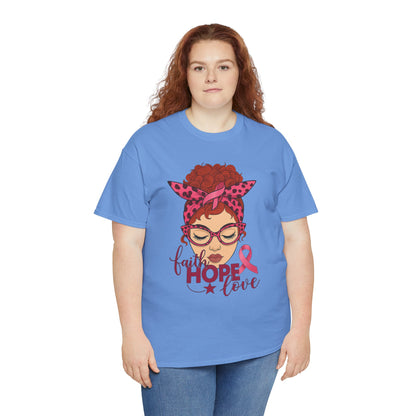 Hope, Faith & Love: Pink Ribbon Awareness Tee