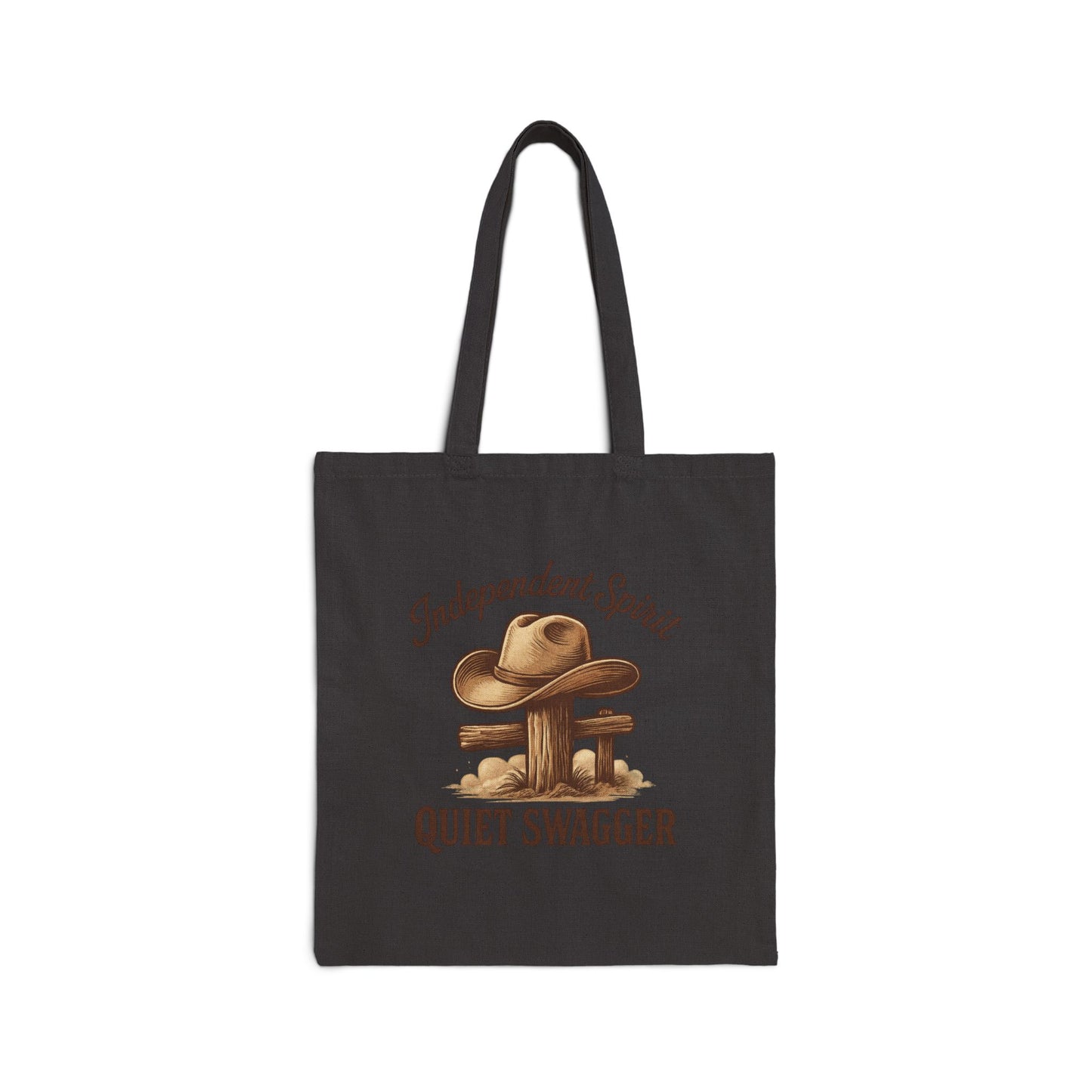 Quiet Swagger Canvas Tote Bag — "Independent Spirit" Cowboy Hat Design
