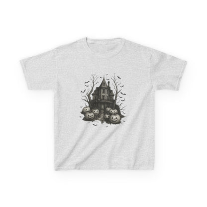 Spooky Haunted House Dino Tee - Halloween Kids Shirt